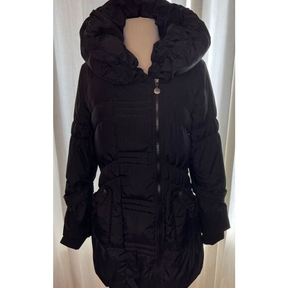 Betsey Johnson black  long/midi jacket/coat/puffer 2xl plus size - Picture 2 of 9